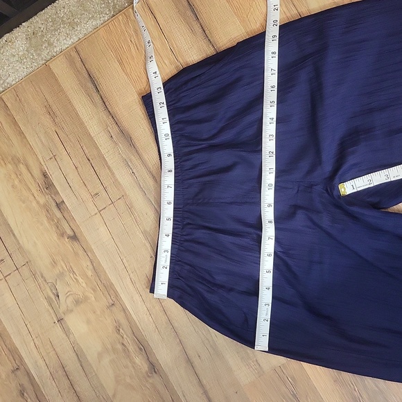 ALLISON DALEY Blue Jordanie Crinkle Pull-on Straight Leg Pants - Picture 9 of 11